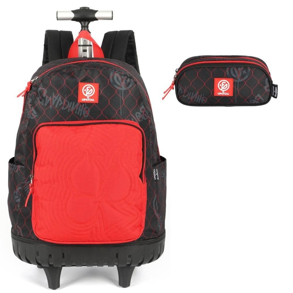 Kit Mochila Rodinhas Oficial Enaldinho Luxcel 47512 Vermelho