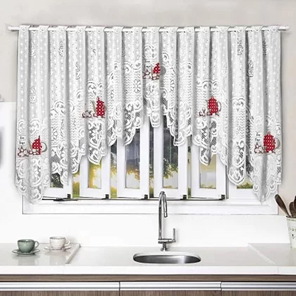 Cortina Renda Bando Cascata 3,00X1,00M Hora Do Chá Branca