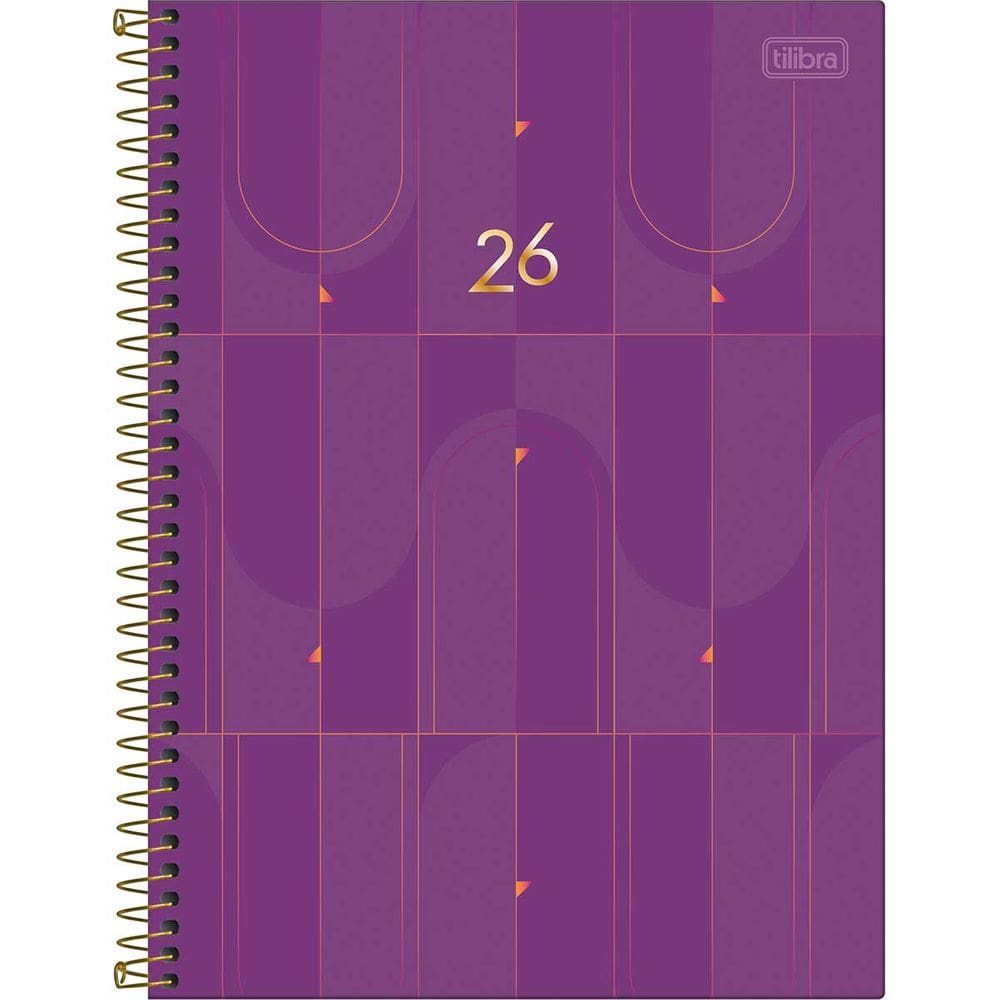 Tilibra - Agenda Executiva Espiral Diária 20 x 27,5 cm Spot Feminina 2026 - Roxa