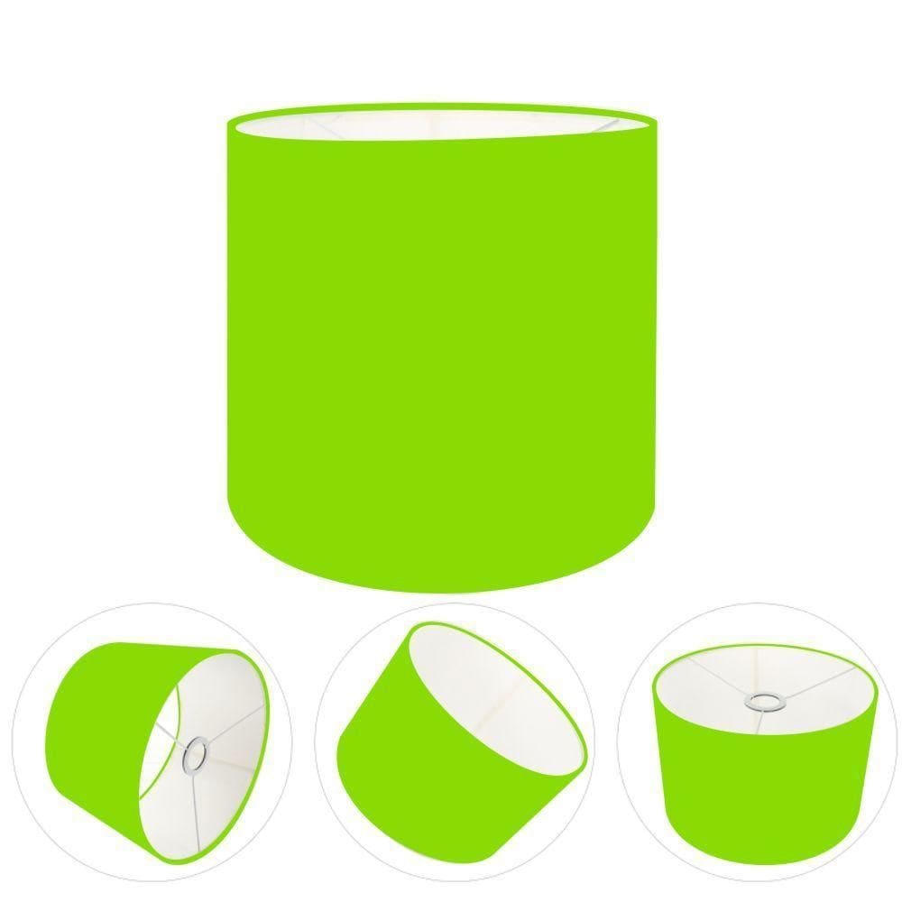 Cúpula Abajur E Luminária Cilíndrica Vivare Cp-7007 ø20x22cm - Bocal Nacional Verde-limão