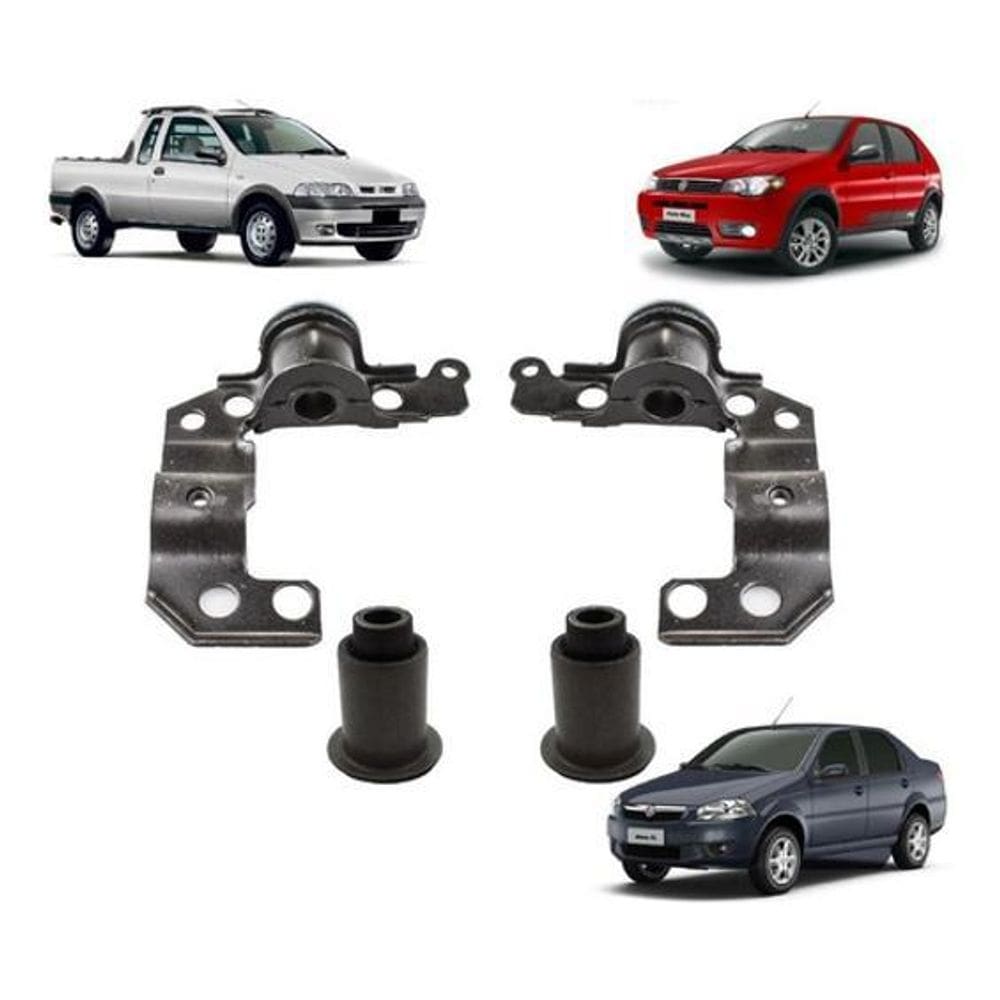 Kit 4 Buchas Bandejas Balanças Palio Siena 2001 Ate 2005