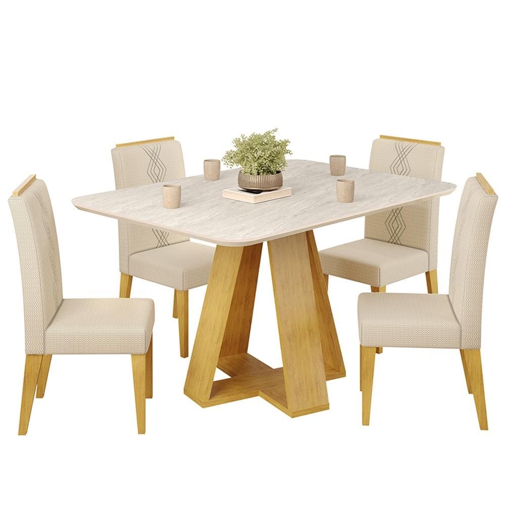 Mesa Jantar Kiara E 4 Cadeiras Yasmin DJ MOVEIS