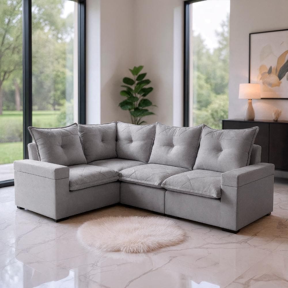 Sofá de Canto Retrátil Tera Gold 1,90x2,62m Bom Pastor