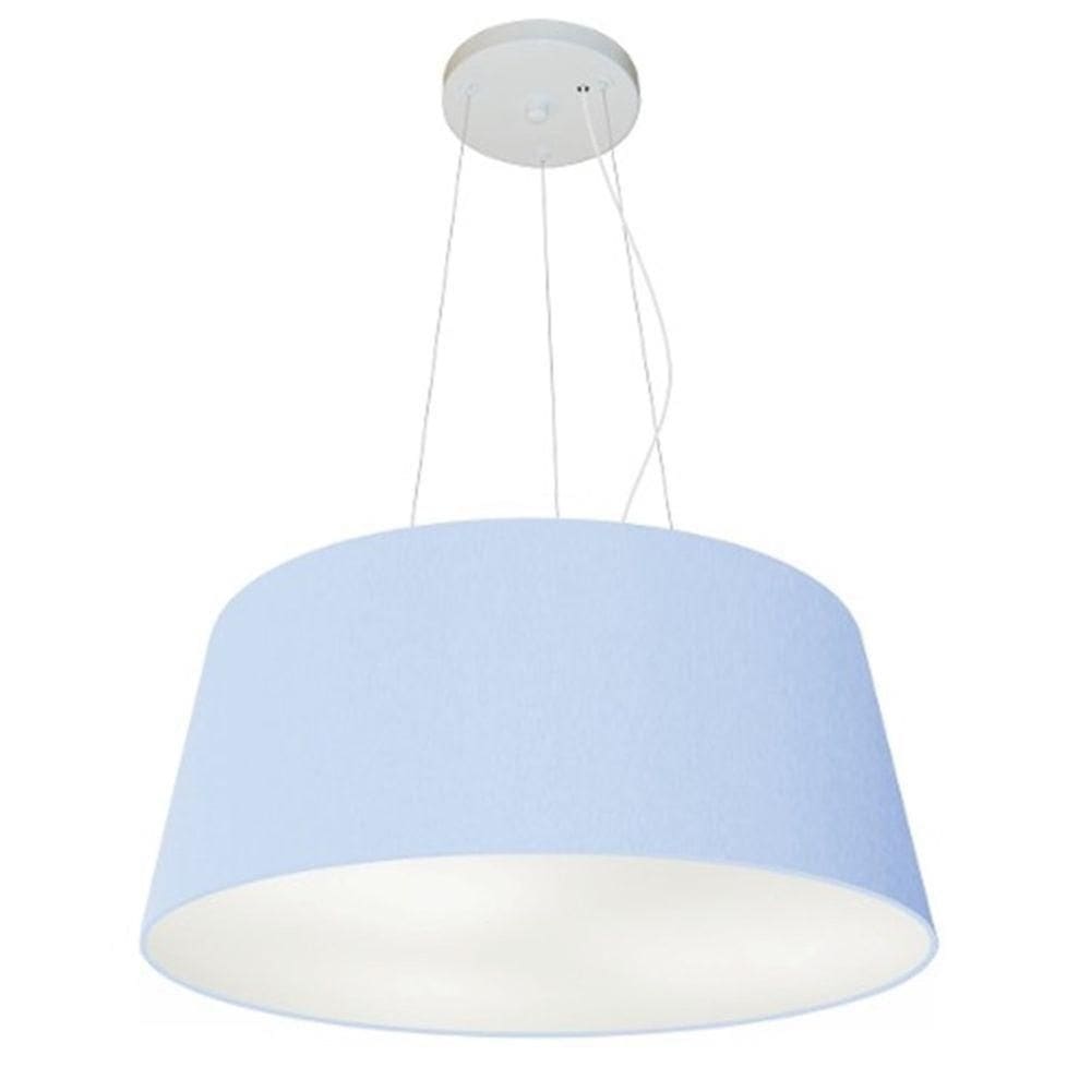 Lustre Pendente Cone Vivare Md-4048 Cúpula Em Tecido 21/50x40cm - Bivolt Azul-bebê 127/220v