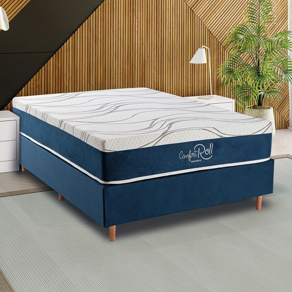 Colchão Casal Soft com Molas Ensacadas 138x188 Azul - Colchões Kappesberg