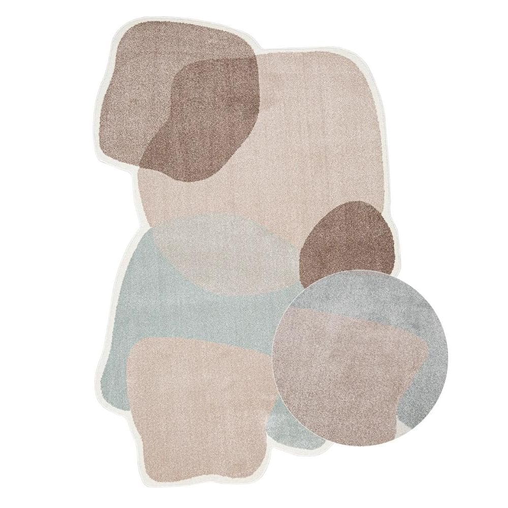 Tapete Orgânico Egípcio para Sala e Quarto Kivan 200 x 250 cm - Cinza c/ Rosa