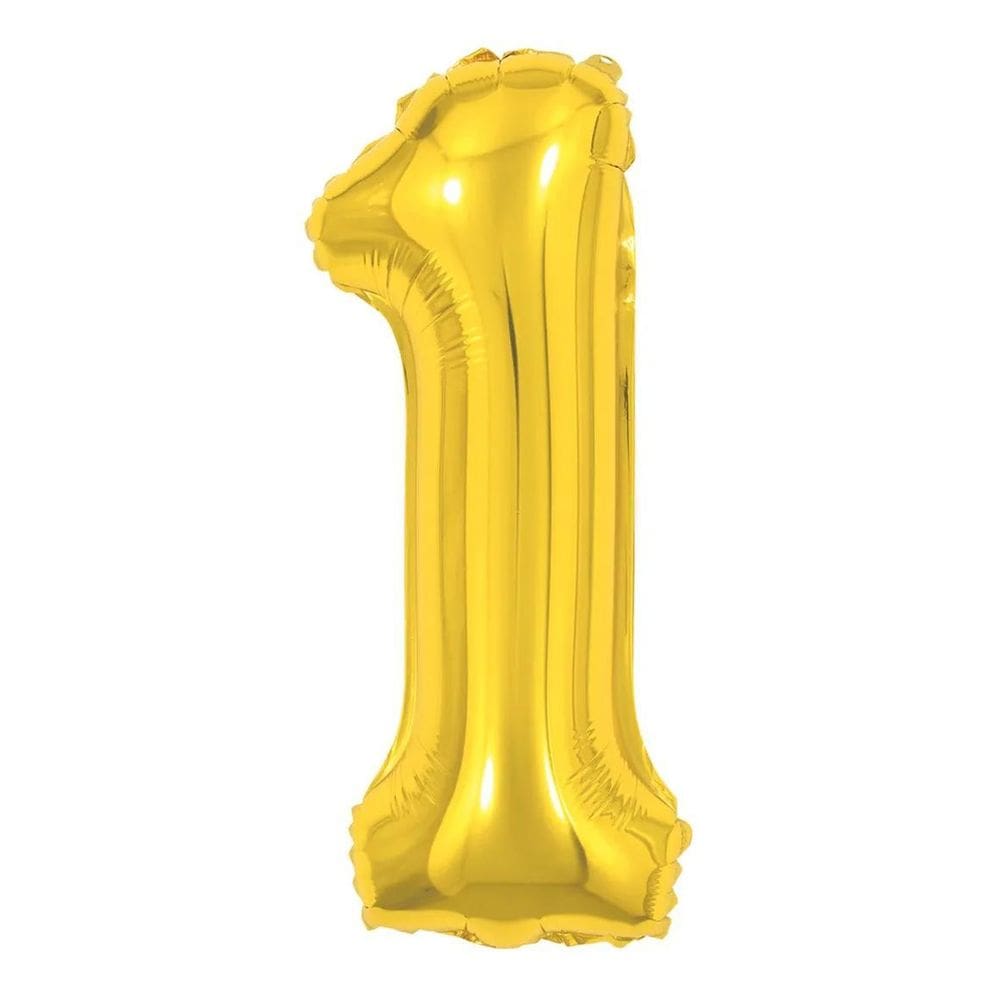 10X Balão Letras Metalizado 100Cm Dourado Make+ 1Un Dourada