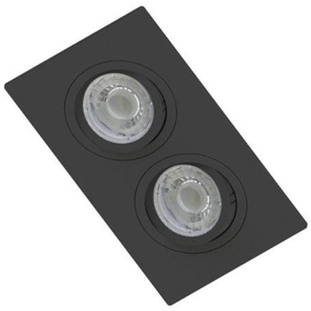 Spot De Embutir Plano Save Energy Para 2 Lâmpadas Mr16 Gu10