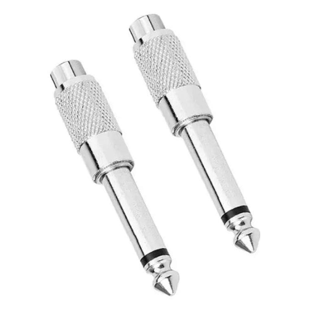 10X 2 Adaptador Rca Fêmea Para P10 Macho