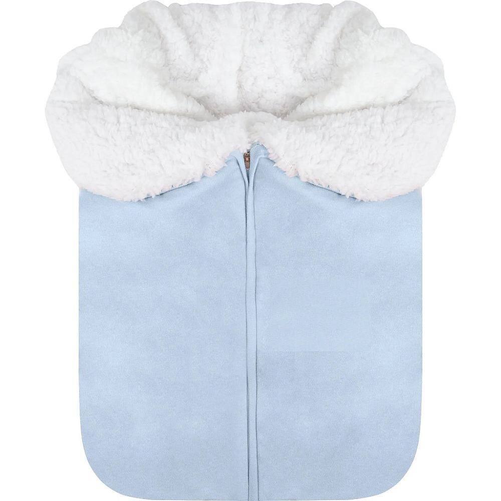 Porta Bebê Hug Forrado Com Lã De Carneirinho Azul Claro