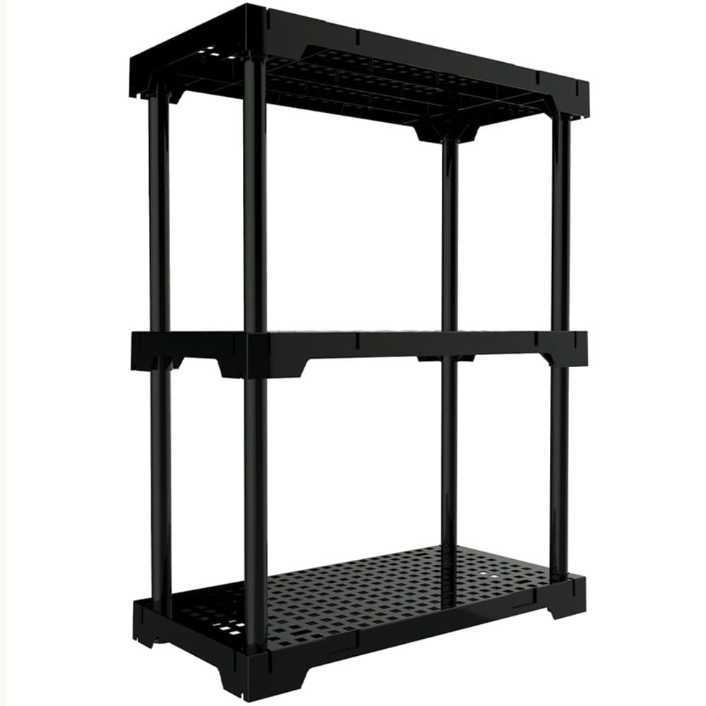 Estante Plástica Poly com 3 Prateleiras Preto 70x35x86cm - 10111138000 - I`M IN HOME