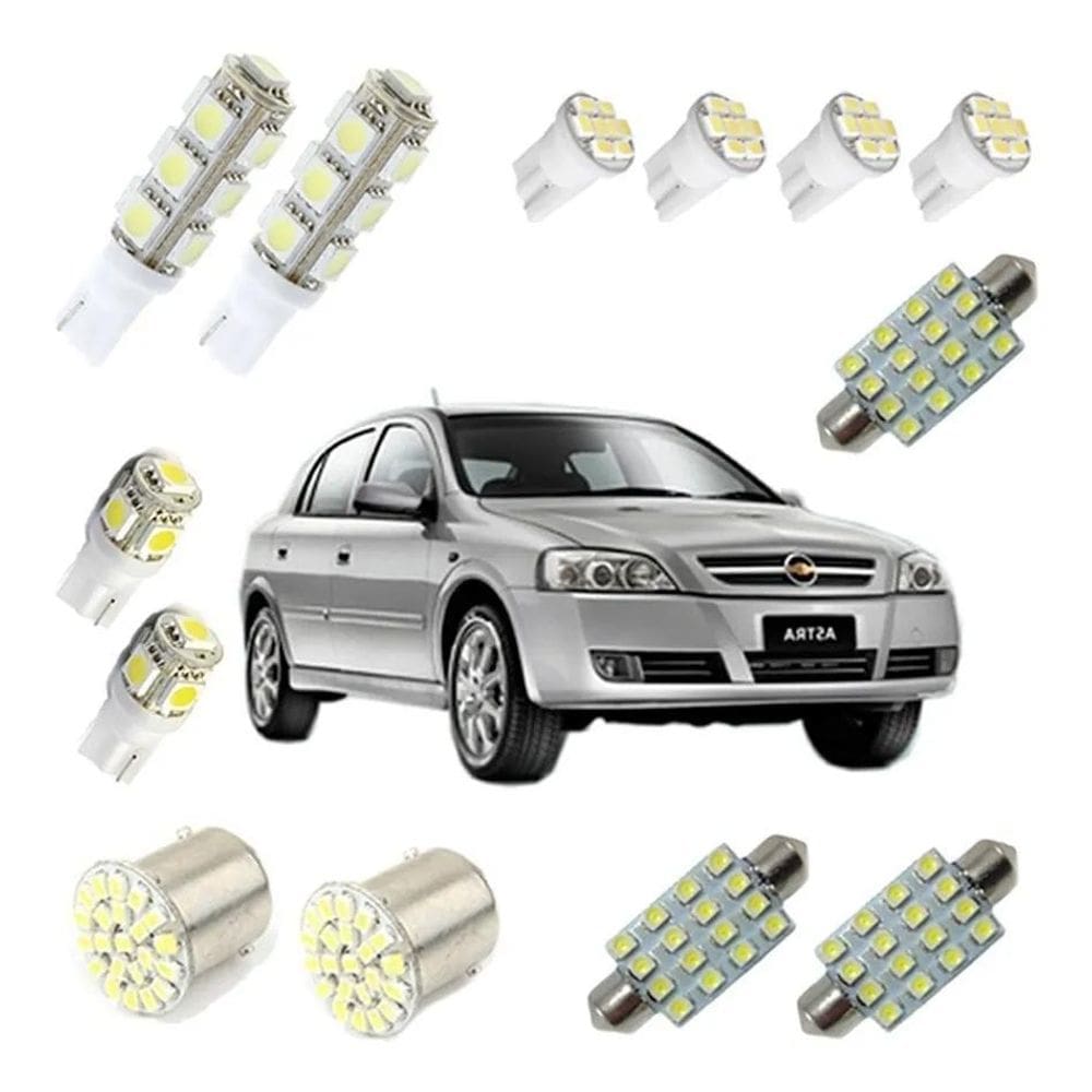10X Kit Lampadas Led Astra Pingo Teto Ré Luz Torpedo Placa