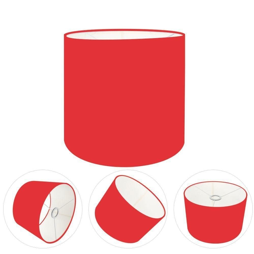 Cúpula Abajur Cilíndrica Cp-7013 ø30x30cm Vermelho