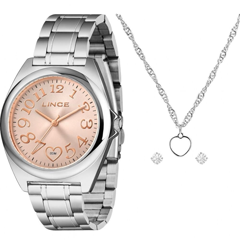 Kit Relógio Lince Feminino Prata LRMM051L38 K0HPR2SX