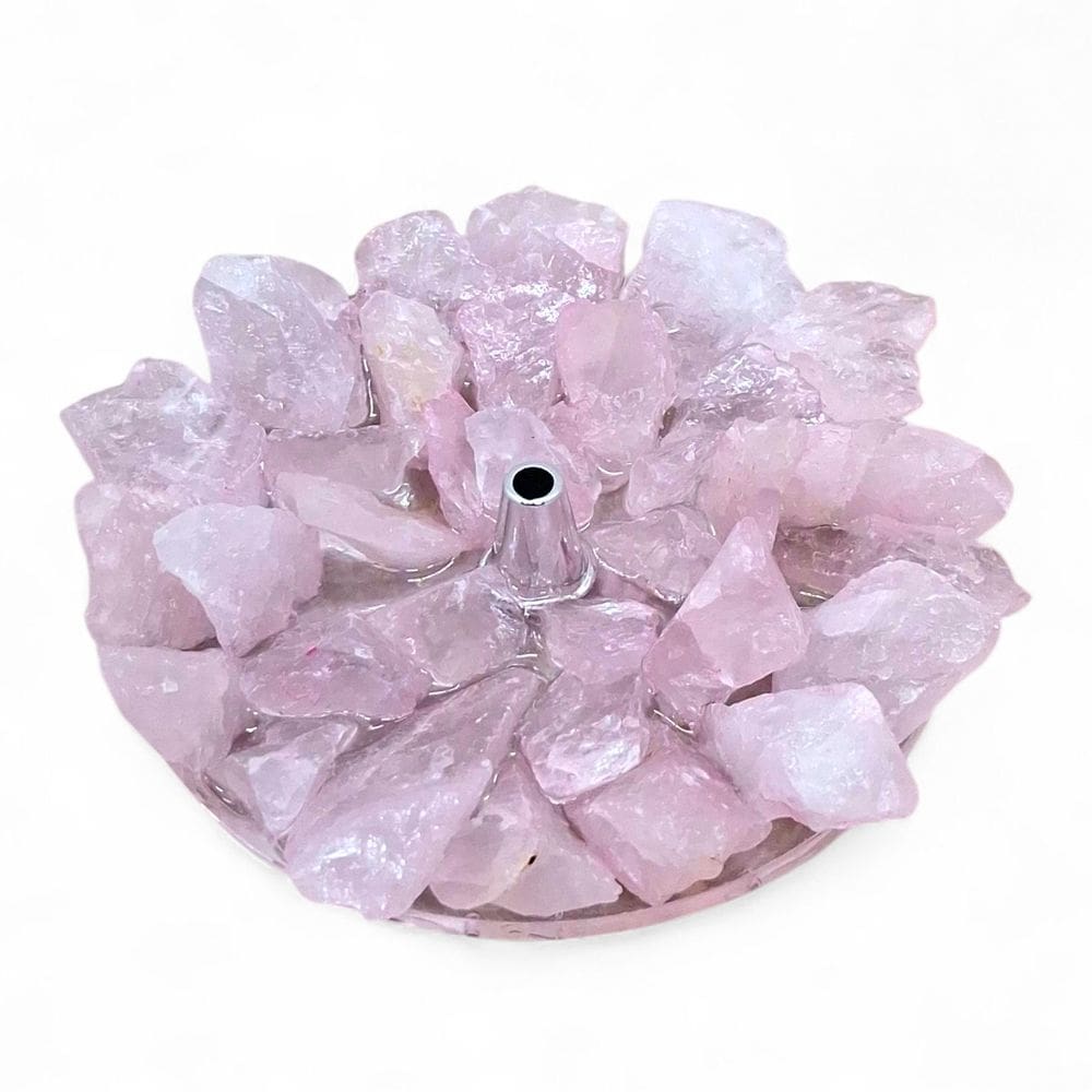 Insensário de Quartzo Rosa Natural Energia do Amor Delicado