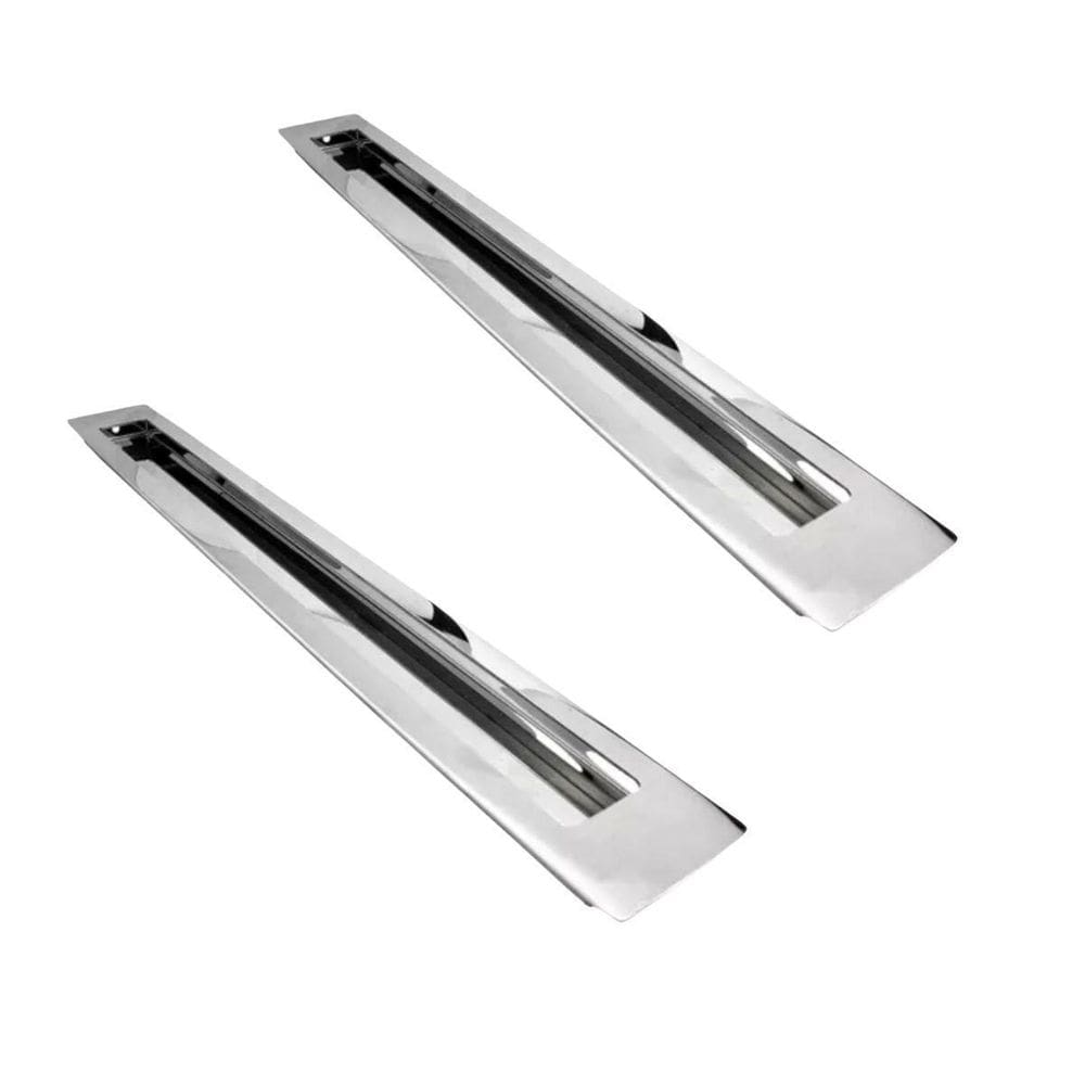 Kit 2 Puxador Concha Embutir Porta Inox Polido Cromado 45 Cm
