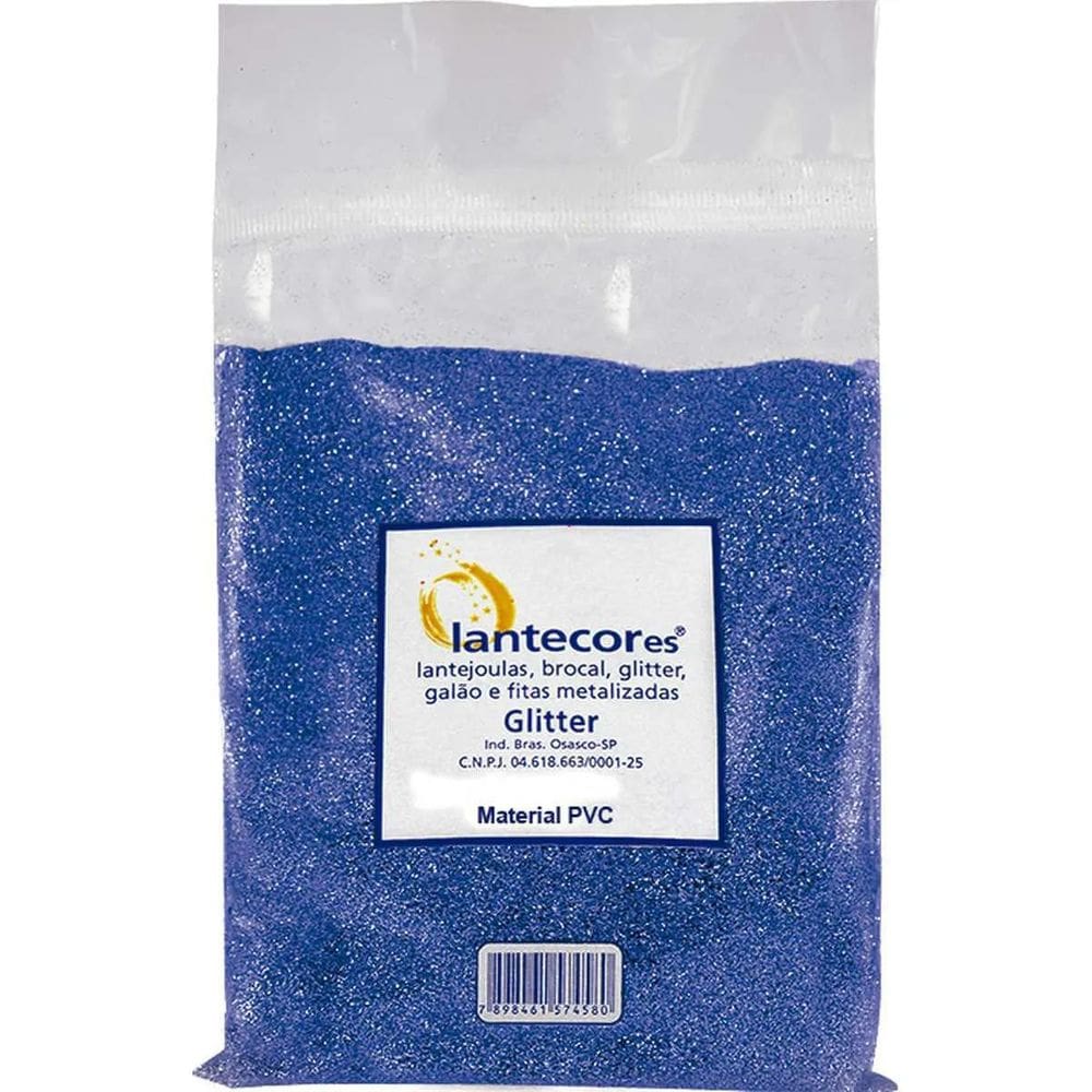 Glitter Pvc Azul Royal 500G Pó Brilho - Decoração