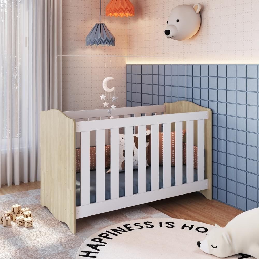 Berço Infantil Cama 3 em 1 Regulagem de Altura Carvalho Araguaia