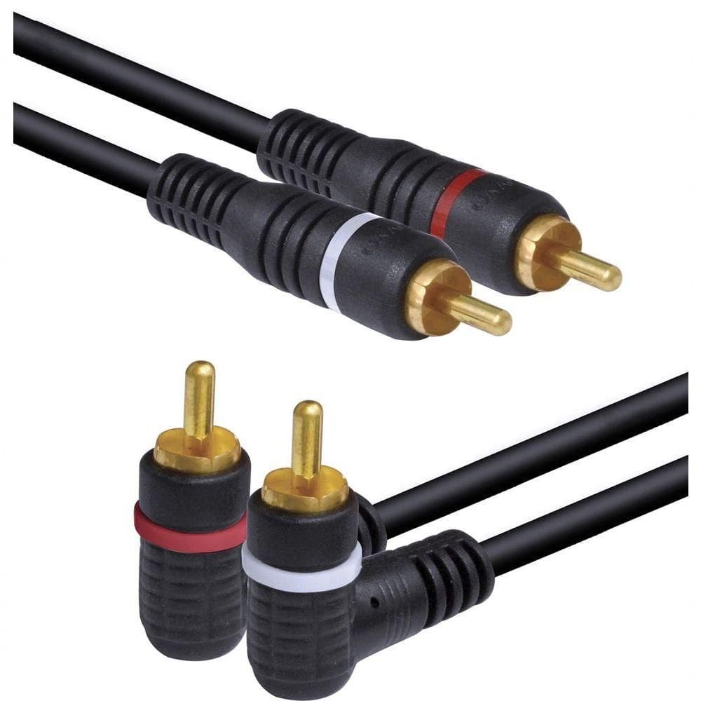 Cabo 2 Rca X 2 Rca 90o Uso Audio Profissional 5 Metros - L22m