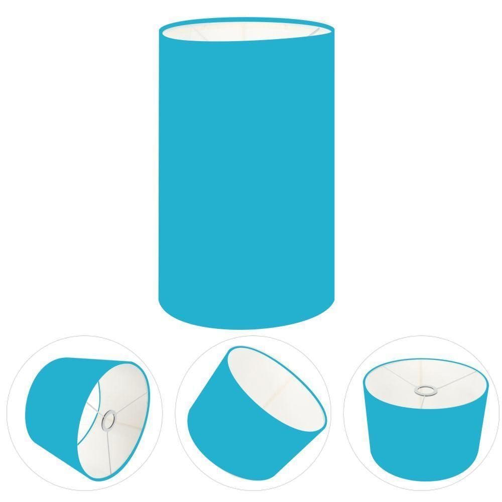 Cúpula Abajur E Luminária Cilíndrica Vivare Cp-7002 ø13x30cm - Bocal Nacional Azul-turquesa