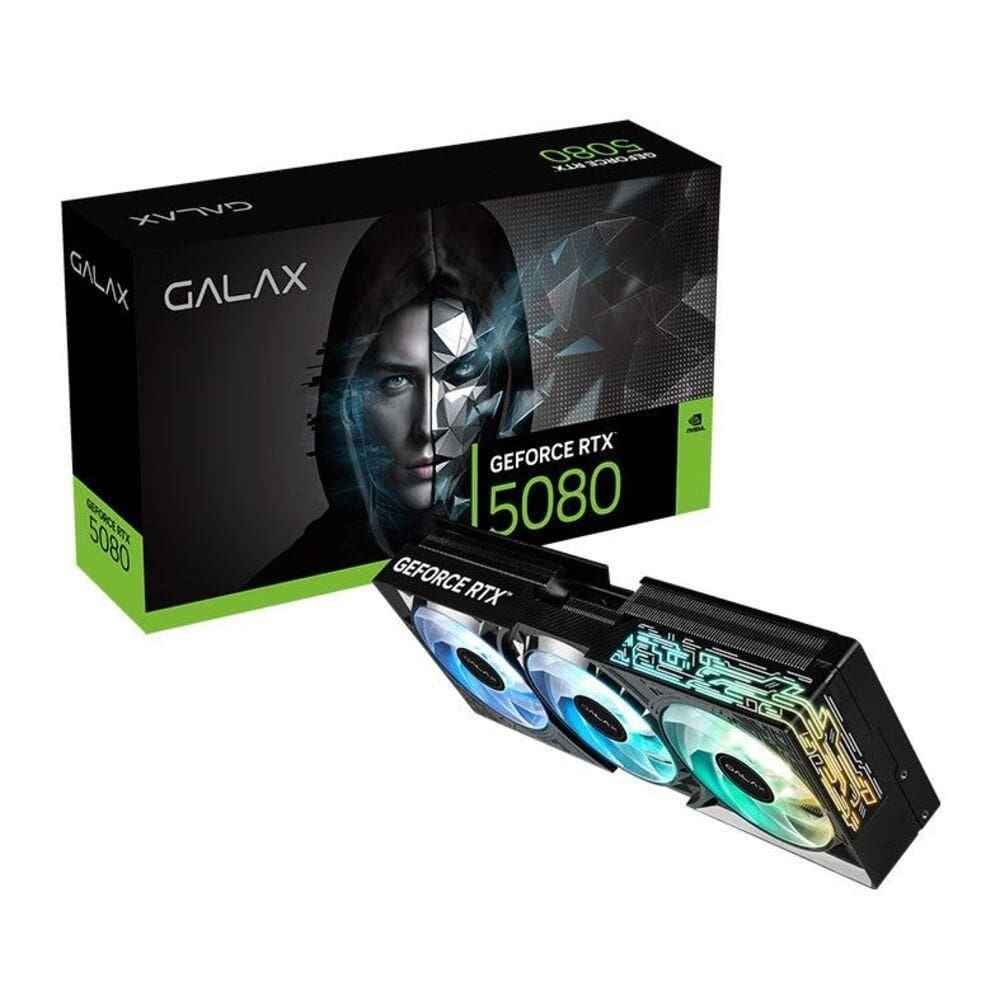 Placa De Video Galax Geforce Rtx 5080 1-click Oc 3x 16gb Gdrr7 256 Bits - 58nzn6mdbboc