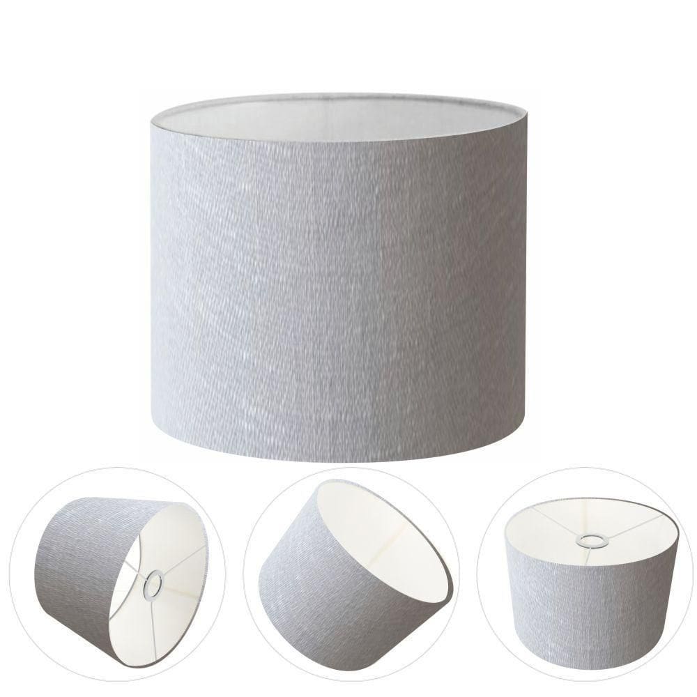 Cúpula Abajur E Luminária Cilíndrica Vivare Cp-7014 ø35x21cm - Bocal Nacional Rustico-cinza