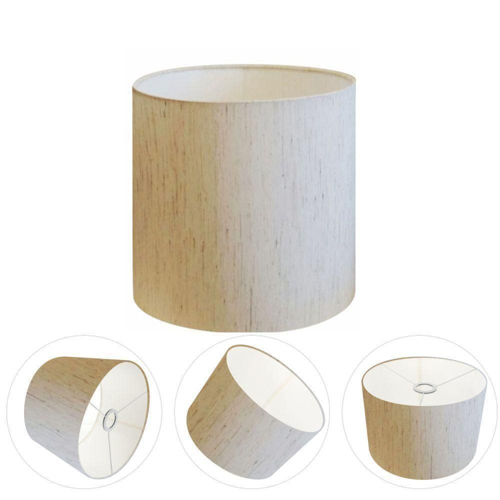 Cúpula Abajur E Luminária Cilíndrica Vivare Cp-7010 ø25x25cm - Bocal Nacional Linho Bege