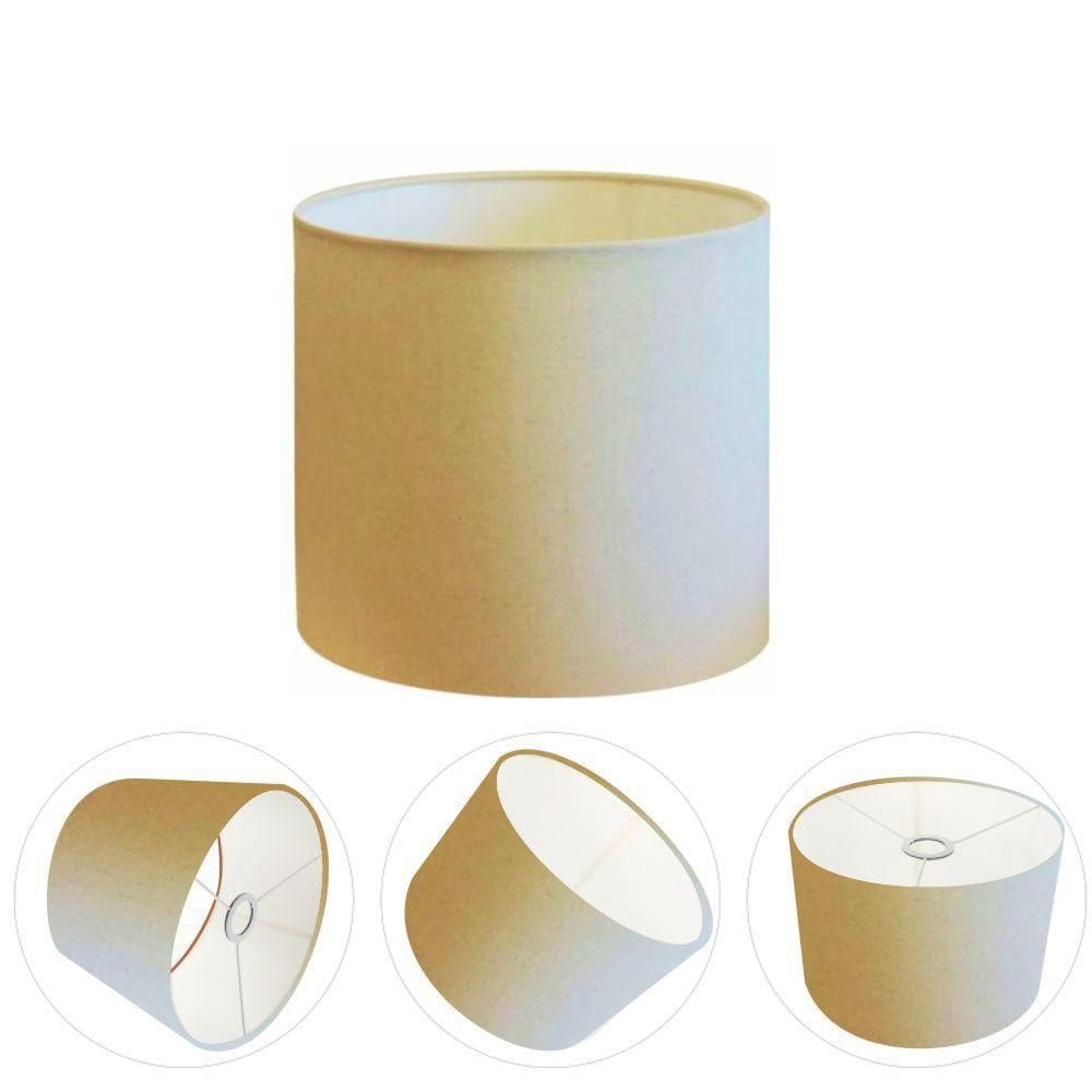 Cúpula Abajur Cilíndrica Cp-7005 ø18x18cm Algodão Crú