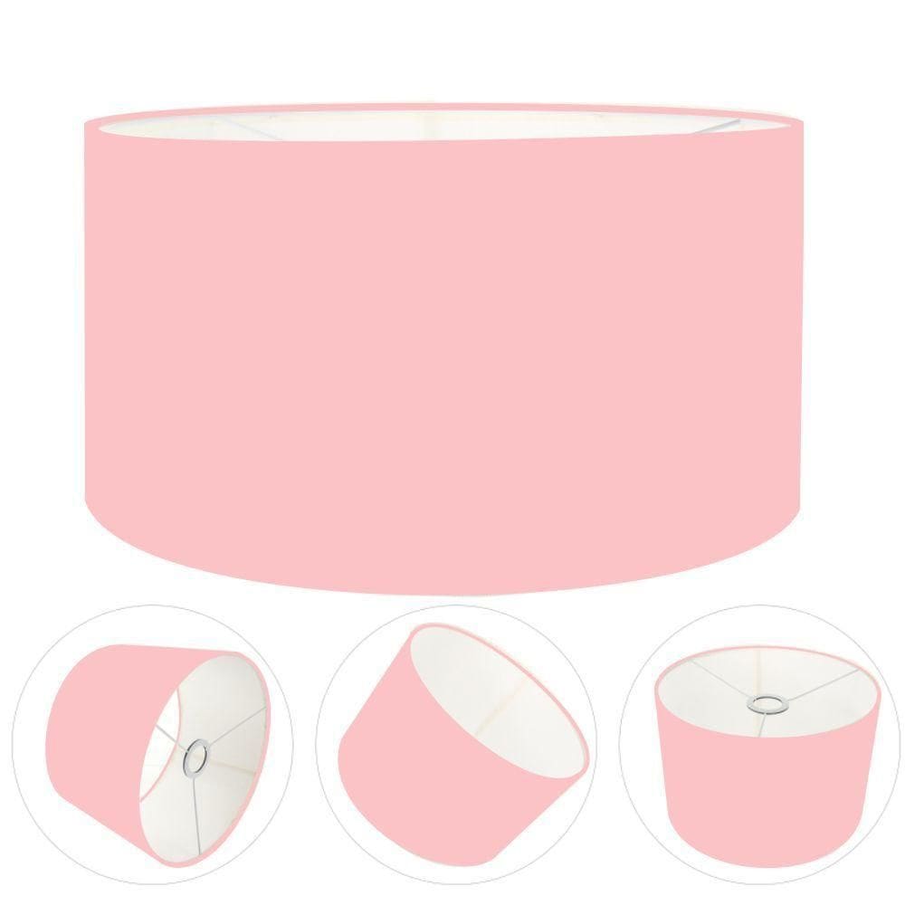 Cúpula Abajur Cilíndrica Cp-7026 ø55x25cm Rosa Bebê