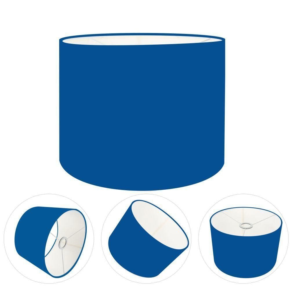 Cúpula Abajur E Luminária Cilíndrica Vivare Cp-7016 ø35x30cm - Bocal Nacional Azul-marinho