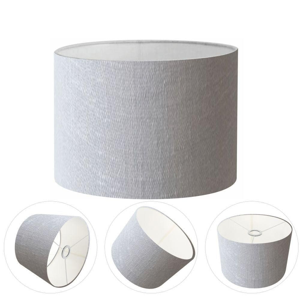 Cúpula Abajur E Luminária Cilíndrica Vivare Cp-7018 ø40x25cm - Bocal Nacional Rustico-cinza