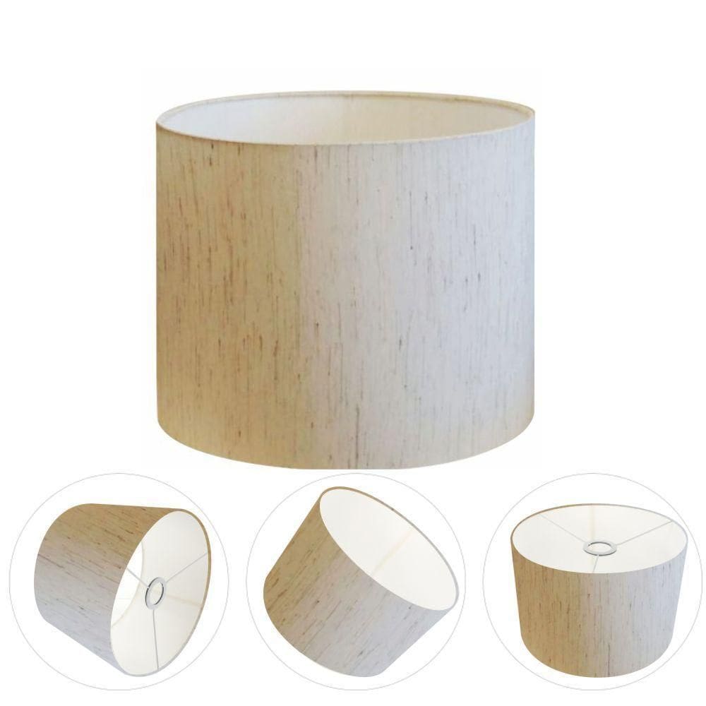 Cúpula Abajur E Luminária Cilíndrica Vivare Cp-7011 ø30x21cm - Bocal Nacional Linho Bege
