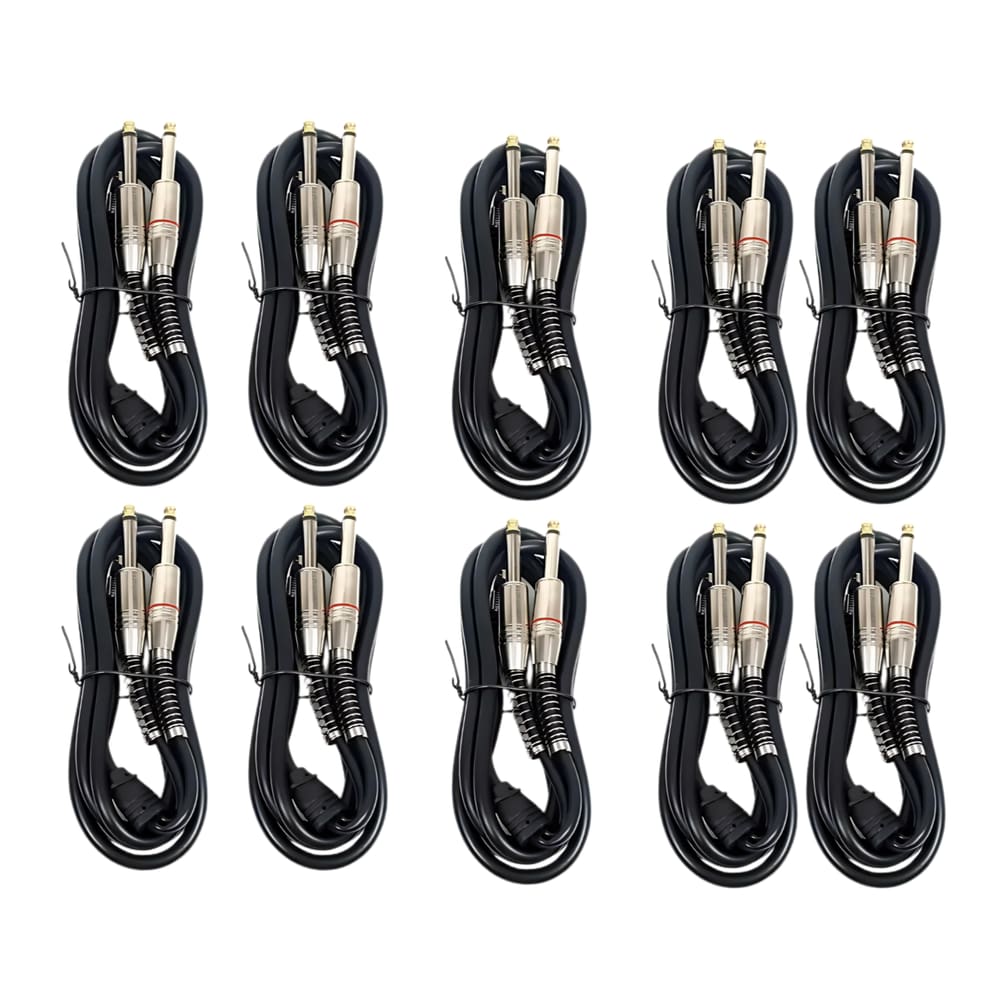 Kit 10 Cabo P10 Mono X P2 Stereo MXT 1.8 Metros Ouro