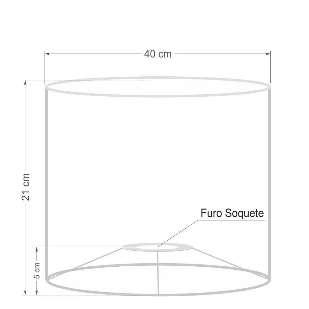 Cúpula Abajur E Luminária Cilíndrica Vivare Cp-7018 ø40x25cm - Bocal Nacional Rosa-tela
