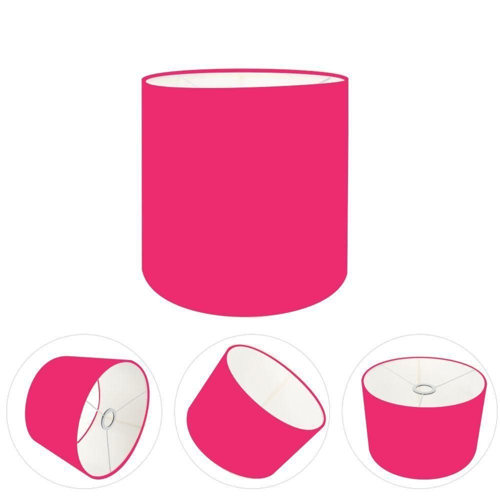 Cúpula Abajur Cilíndrica Cp-7005 ø18x18cm Rosa Pink