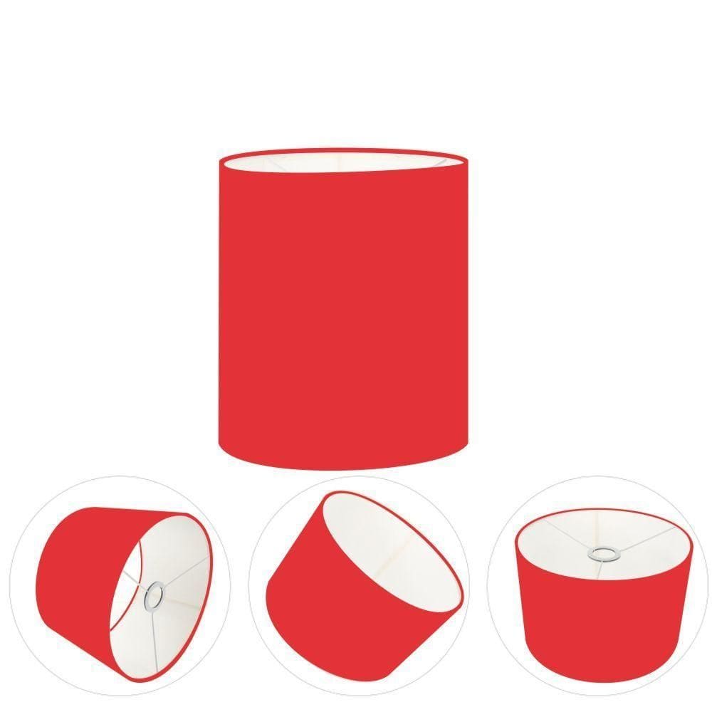Cúpula Abajur Cilíndrica Cp-7001 ø13x15cm - Vermelho