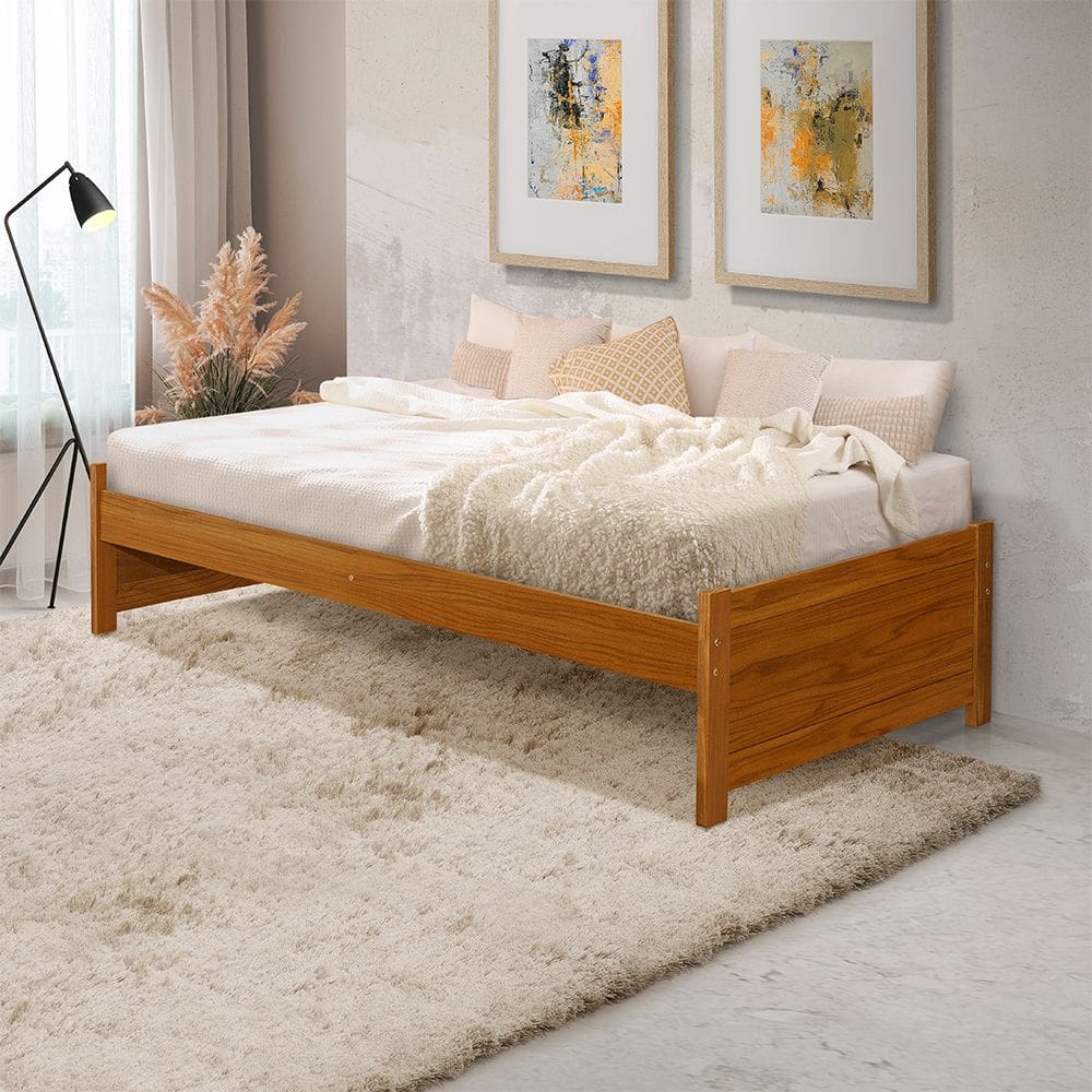 Cama Solteiro Gabrieli Mona Madeira Maciça Durável Imbuia