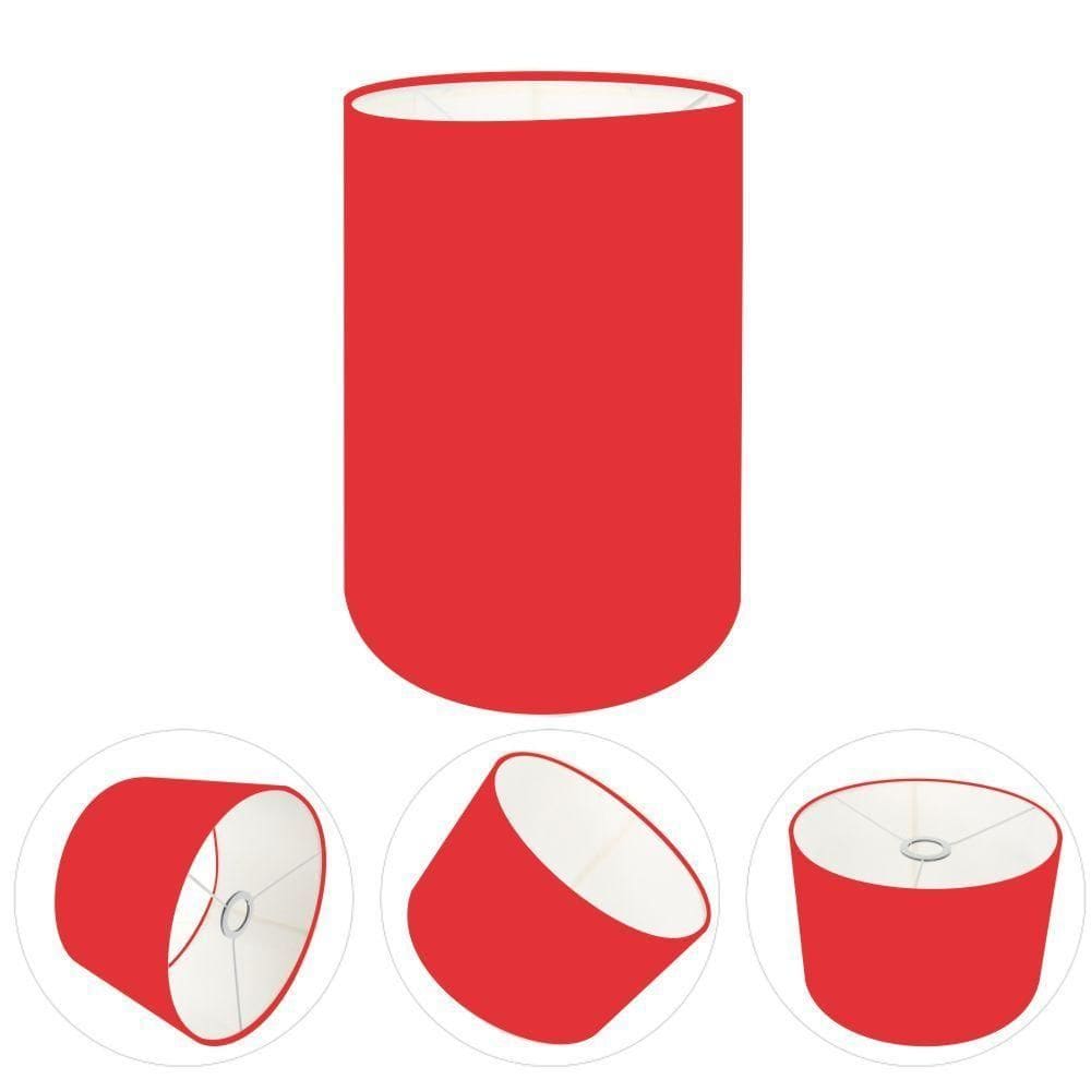 Cúpula Abajur Cilíndrica Cp-7006 ø18x25cm Vermelho