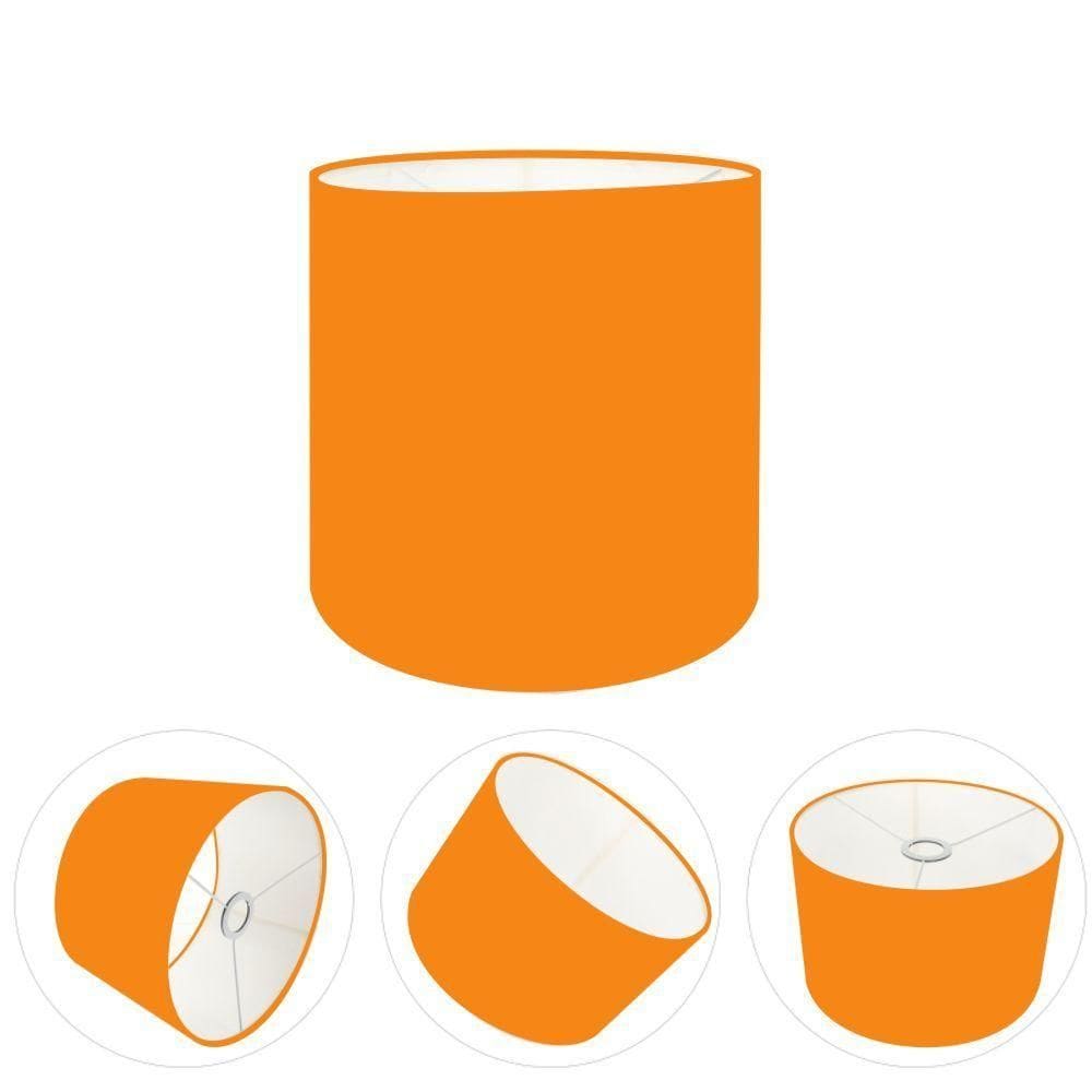 Cúpula Abajur Cilíndrica Cp-7005 ø18x18cm Laranja