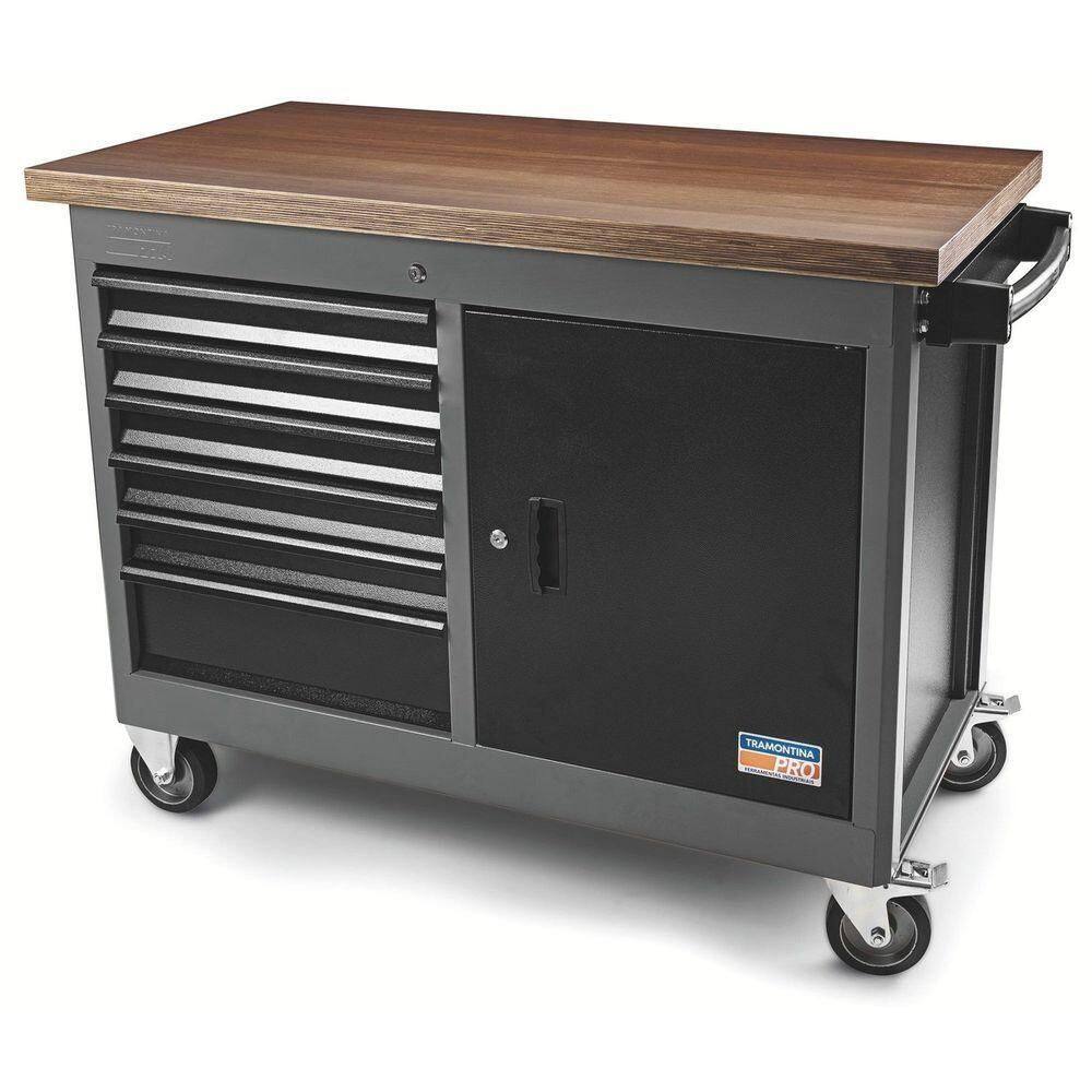 Bancada Móvel 6 Gavetas E 1 Porta Tramontina Pro Cinza Tramontina