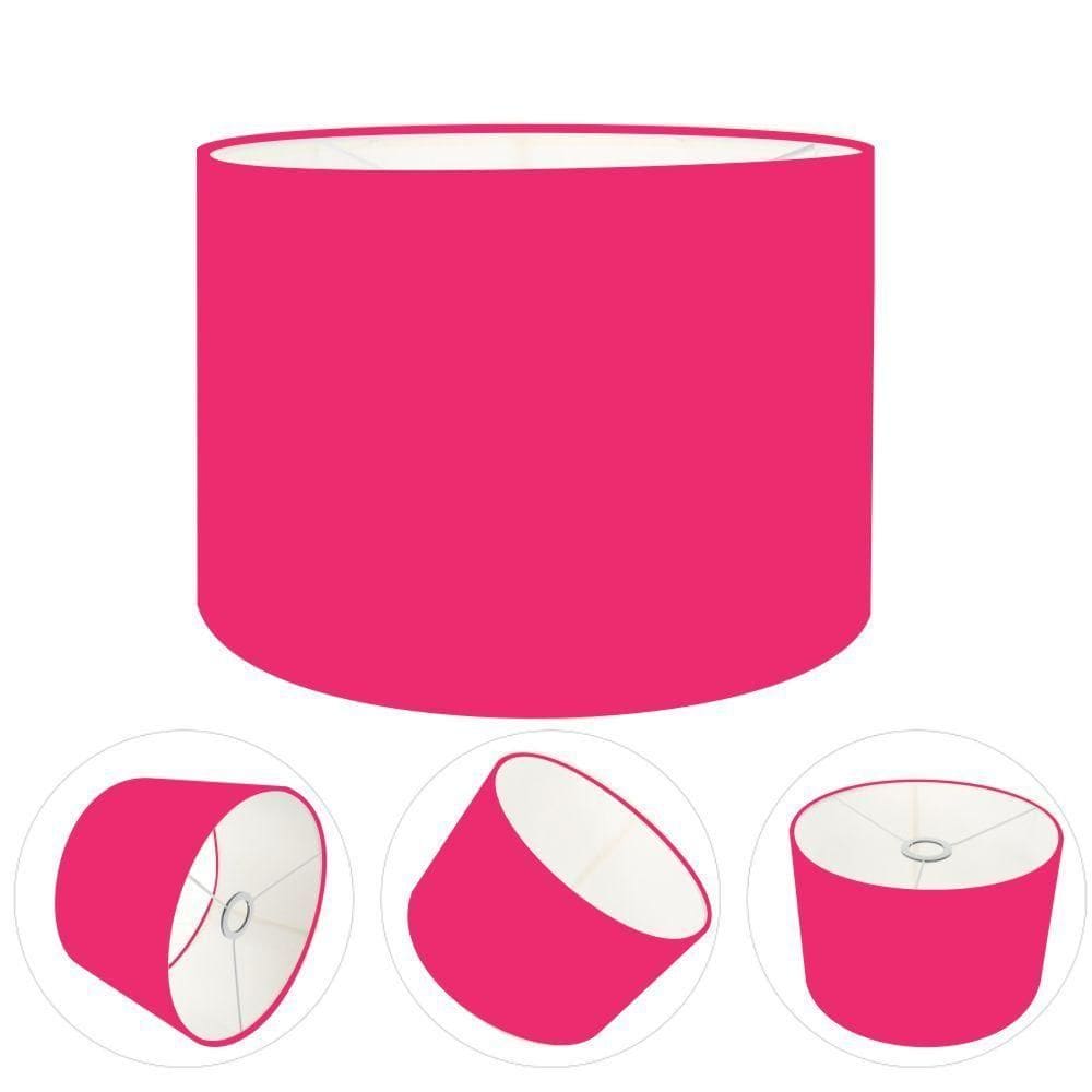 Cúpula Abajur Cilíndrica Cp-7019 ø40x30cm Rosa Bebê