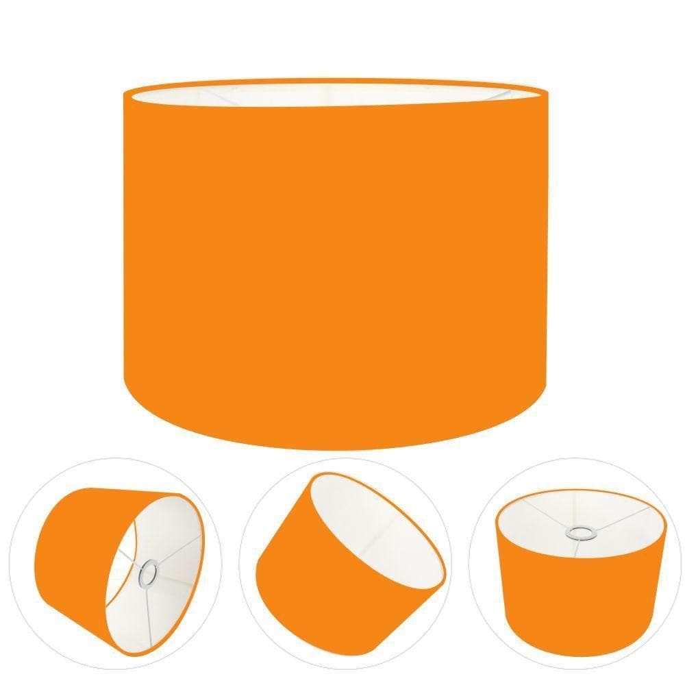 Cúpula Abajur Cilíndrica Cp-7017 ø40x21cm Laranja