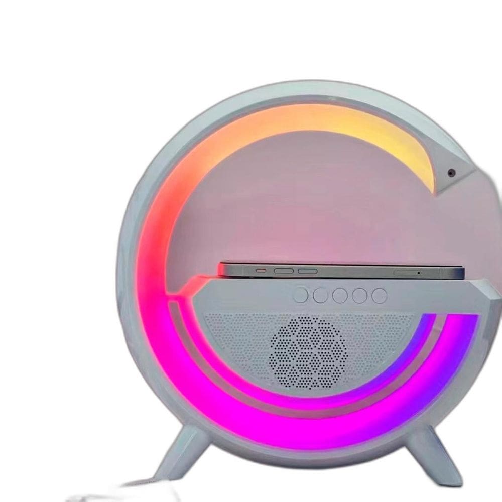 Luminária G Speaker Caixa Som Carregador Indução Rgb Radio E