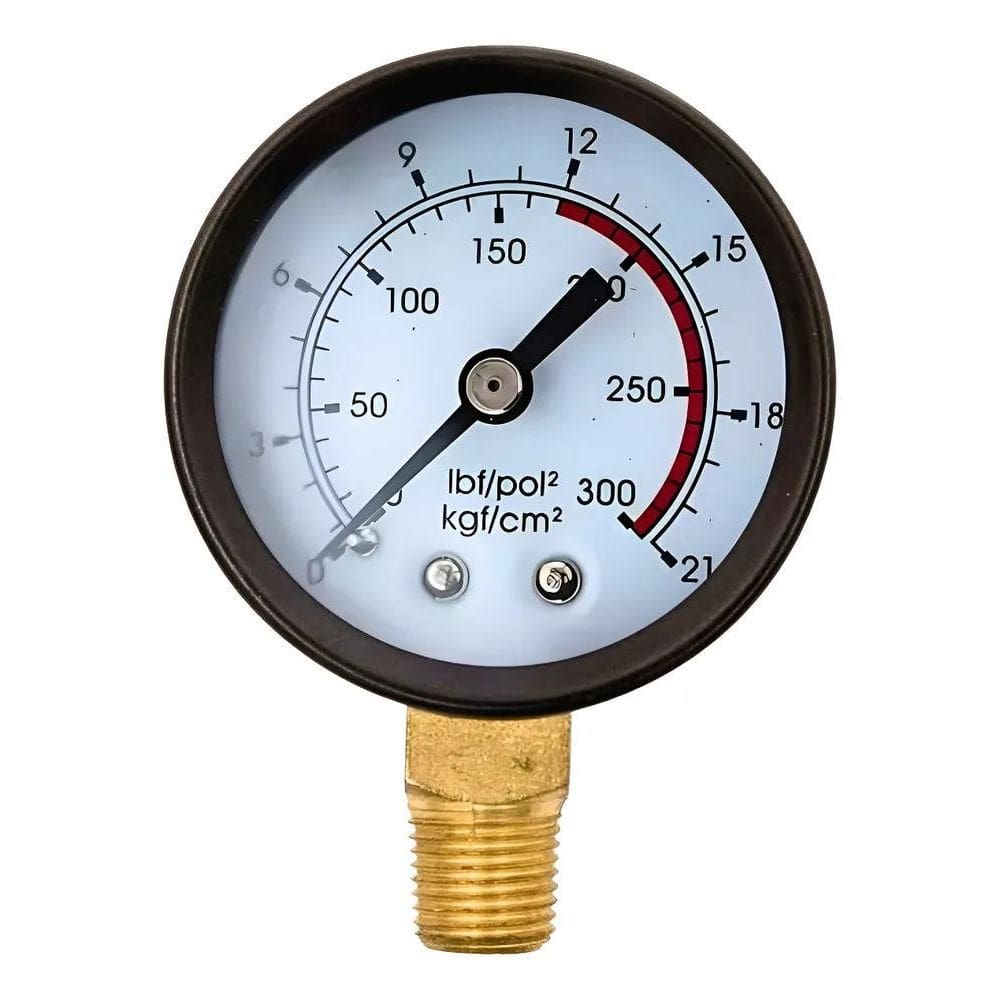 10X Manômetro Vertical 0-300 Libras 1/4 Npt Caixa Metálica 63