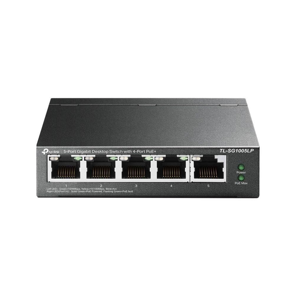 Switch Gigabit Profissional 10-100-1000 C- 5 Portas (sendo 4 Poe) Tl-sg1005lp Smb