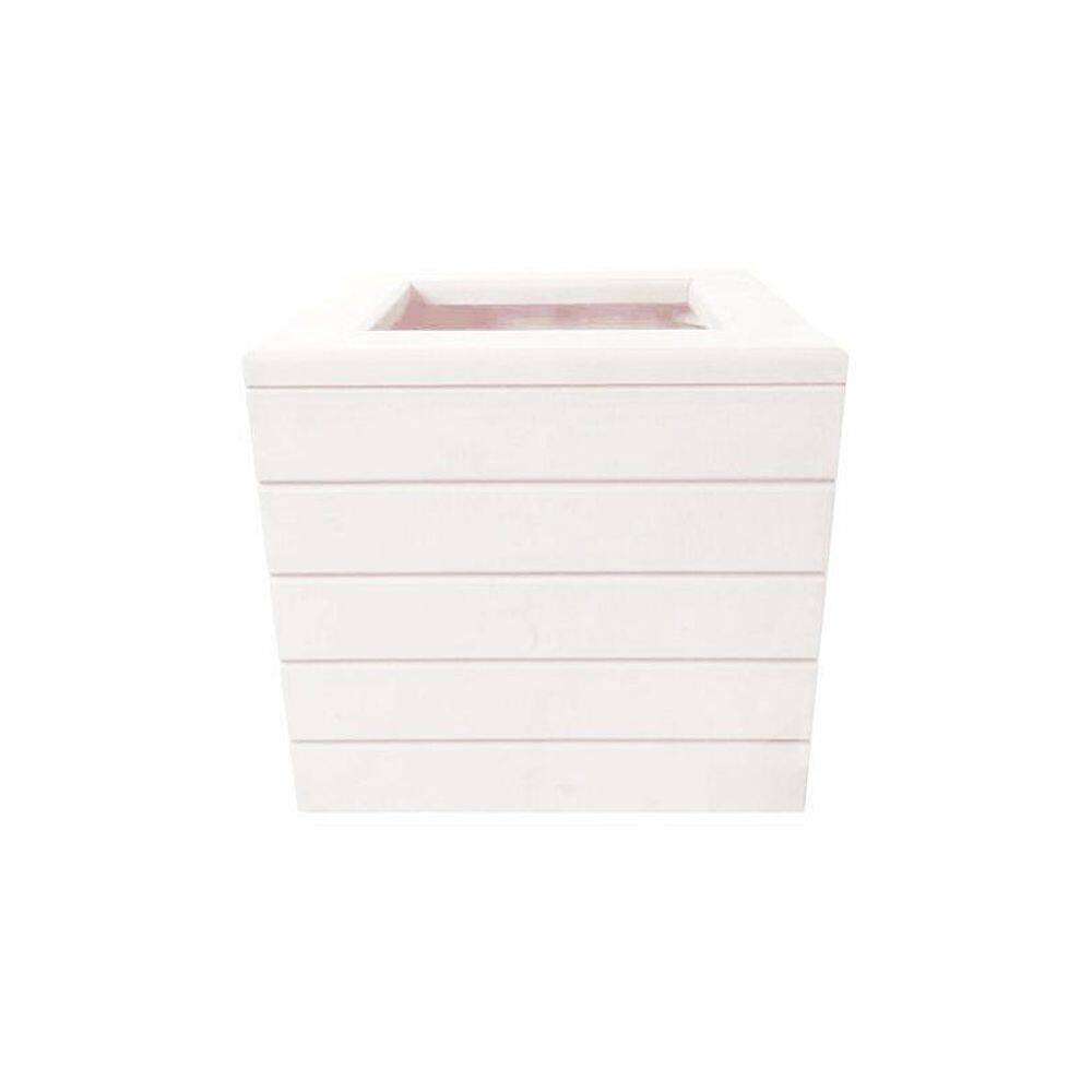 Vaso Madeira Rústico Com Borda Não É Segredo Branco 40X38