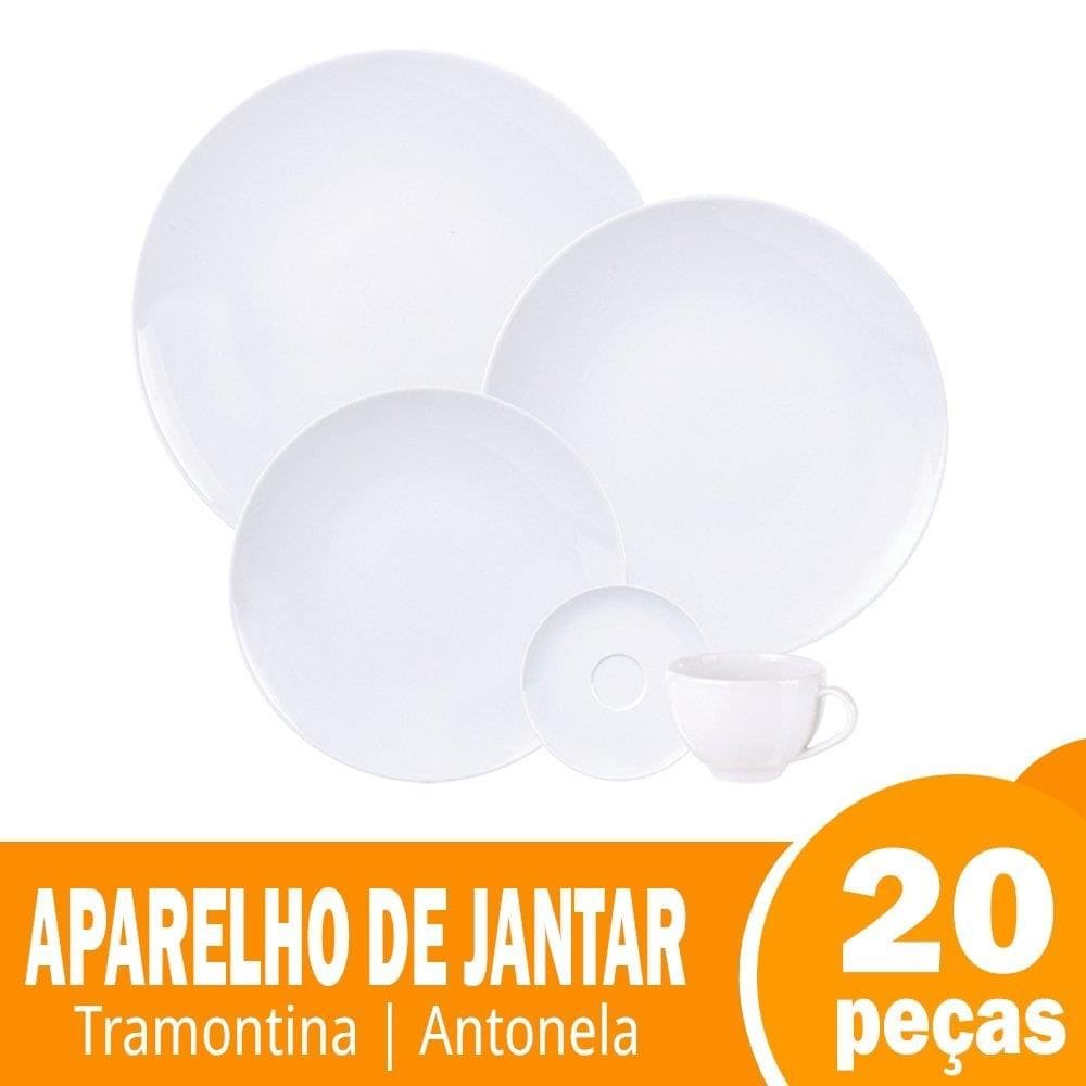 Aparelho Jantar/Chá Tramontina Porcelana - Antonella 20 Peças Branco