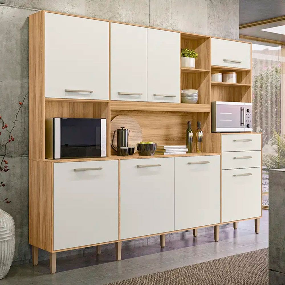 Cozinha Compacta 8 Portas 2 Gavetas em MDP Hortelã Nicioli