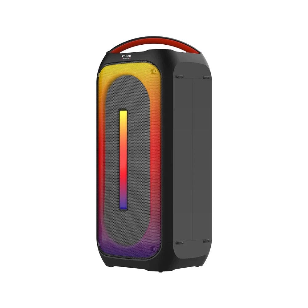 Caixa de Som Amplificada Philco Ex Bass 650W PCX6700 Flash Light, Bluetooth, Display Digital, Usb, Tf, Aux Bivolt