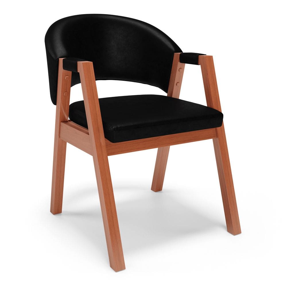 Cadeira de Jantar e Living Anisha Estofada Couríssimo Preto - Desk Design
